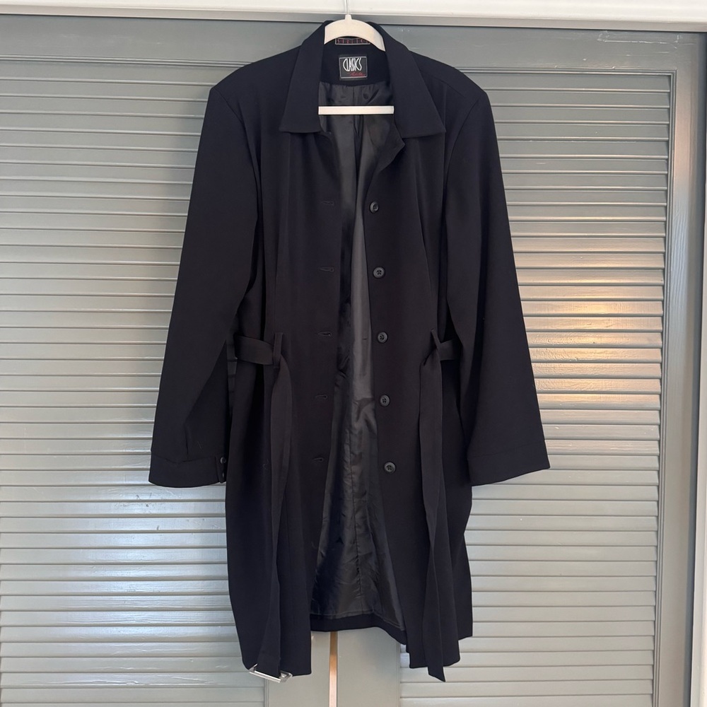 Vintage Bill Blass Black Midi Trench Coat